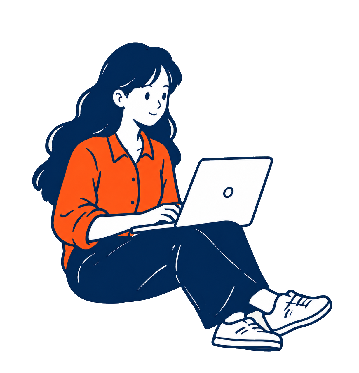 A seated professional reviewing feedback on her laptop